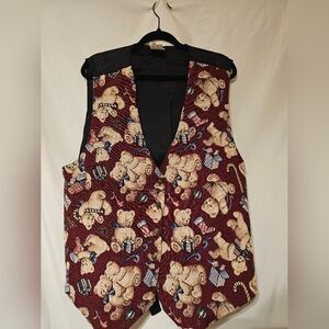 Teddy Bear Patterned Vest XL